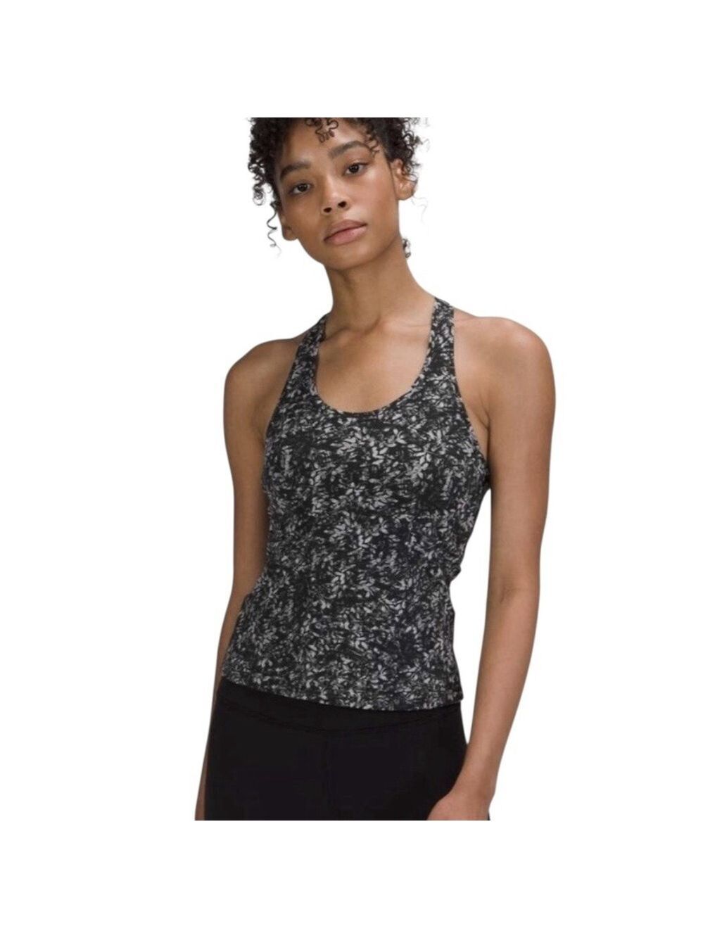 Lululemon Cool Racerback Tank 8 Blossom Overlay Multi Stretch Athletic Yoga